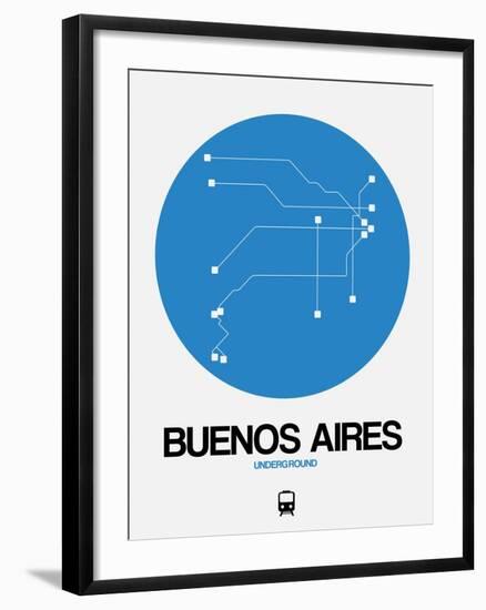 Buenos Aires Blue Subway Map-NaxArt-Framed Art Print