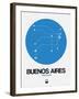 Buenos Aires Blue Subway Map-NaxArt-Framed Art Print