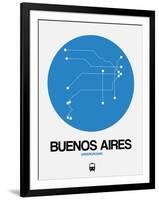 Buenos Aires Blue Subway Map-NaxArt-Framed Art Print