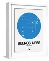 Buenos Aires Blue Subway Map-NaxArt-Framed Art Print