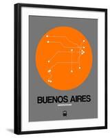 Buenos Aires Orange Subway Map-NaxArt-Framed Art Print