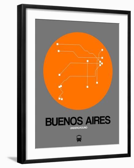 Buenos Aires Orange Subway Map-NaxArt-Framed Art Print
