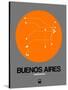 Buenos Aires Orange Subway Map-NaxArt-Stretched Canvas