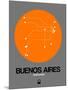 Buenos Aires Orange Subway Map-NaxArt-Mounted Art Print