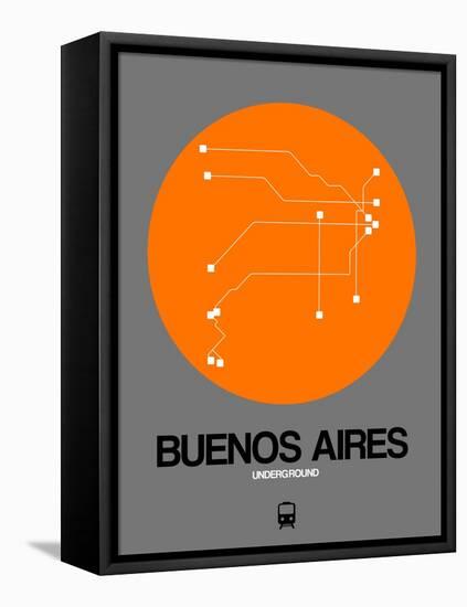 Buenos Aires Orange Subway Map-NaxArt-Framed Stretched Canvas