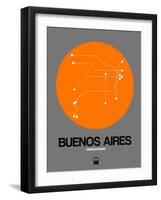 Buenos Aires Orange Subway Map-NaxArt-Framed Art Print