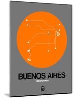 Buenos Aires Orange Subway Map-NaxArt-Mounted Art Print