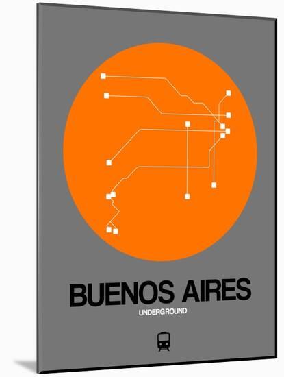 Buenos Aires Orange Subway Map-NaxArt-Mounted Art Print