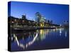 Buenos Aires, Puerto Madero, Highrise Buildings, Dusk, Argentina-Walter Bibikow-Stretched Canvas