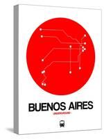 Buenos Aires Red Subway Map-NaxArt-Stretched Canvas
