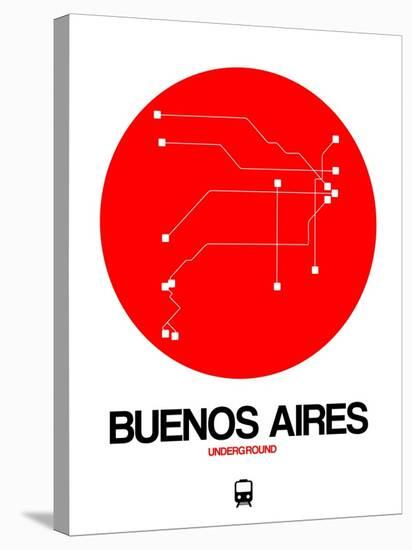 Buenos Aires Red Subway Map-NaxArt-Stretched Canvas