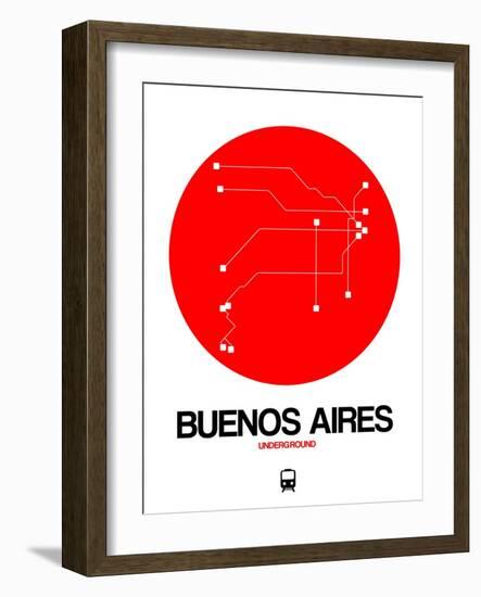 Buenos Aires Red Subway Map-NaxArt-Framed Art Print