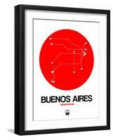Buenos Aires Red Subway Map-NaxArt-Framed Art Print