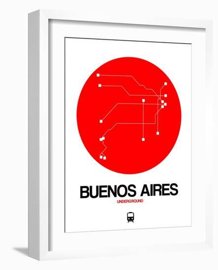 Buenos Aires Red Subway Map-NaxArt-Framed Art Print