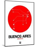 Buenos Aires Red Subway Map-NaxArt-Mounted Art Print