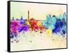 Buenos Aires Skyline in Watercolor Background-paulrommer-Framed Stretched Canvas