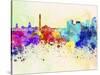 Buenos Aires Skyline in Watercolor Background-paulrommer-Stretched Canvas