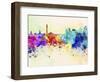 Buenos Aires Skyline in Watercolor Background-paulrommer-Framed Art Print