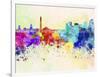 Buenos Aires Skyline in Watercolor Background-paulrommer-Framed Art Print