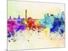 Buenos Aires Skyline in Watercolor Background-paulrommer-Mounted Art Print