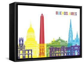 Buenos Aires Skyline Pop-paulrommer-Framed Stretched Canvas