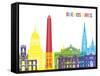 Buenos Aires Skyline Pop-paulrommer-Framed Stretched Canvas