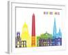 Buenos Aires Skyline Pop-paulrommer-Framed Art Print