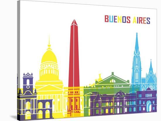 Buenos Aires Skyline Pop-paulrommer-Stretched Canvas