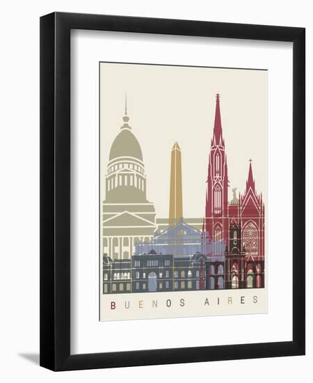 Buenos Aires Skyline Poster-paulrommer-Framed Art Print