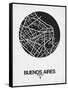 Buenos Aires Street Map Black on White-NaxArt-Framed Stretched Canvas