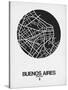 Buenos Aires Street Map Black on White-NaxArt-Stretched Canvas