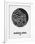 Buenos Aires Street Map Black on White-NaxArt-Framed Art Print