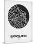 Buenos Aires Street Map Black on White-NaxArt-Mounted Art Print