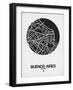 Buenos Aires Street Map Black on White-NaxArt-Framed Art Print