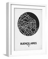 Buenos Aires Street Map Black on White-NaxArt-Framed Art Print