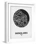 Buenos Aires Street Map Black on White-NaxArt-Framed Art Print