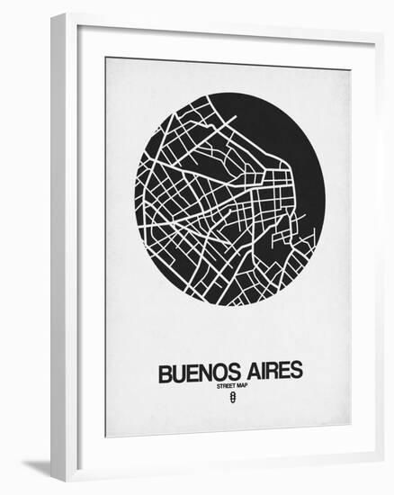 Buenos Aires Street Map Black on White-NaxArt-Framed Art Print