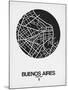 Buenos Aires Street Map Black on White-NaxArt-Mounted Art Print