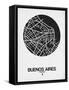 Buenos Aires Street Map Black on White-NaxArt-Framed Stretched Canvas