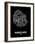 Buenos Aires Street Map Black-NaxArt-Framed Art Print