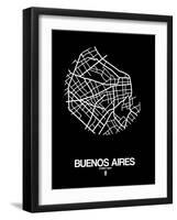 Buenos Aires Street Map Black-NaxArt-Framed Art Print