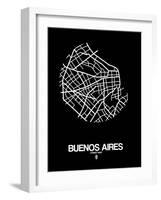 Buenos Aires Street Map Black-NaxArt-Framed Art Print