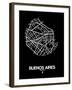 Buenos Aires Street Map Black-NaxArt-Framed Art Print