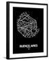 Buenos Aires Street Map Black-NaxArt-Framed Art Print