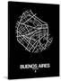 Buenos Aires Street Map Black-NaxArt-Stretched Canvas