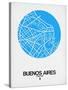 Buenos Aires Street Map Blue-NaxArt-Stretched Canvas