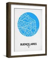 Buenos Aires Street Map Blue-NaxArt-Framed Art Print