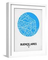 Buenos Aires Street Map Blue-NaxArt-Framed Art Print