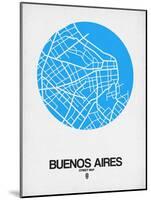 Buenos Aires Street Map Blue-NaxArt-Mounted Art Print