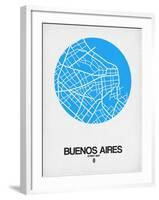 Buenos Aires Street Map Blue-NaxArt-Framed Art Print